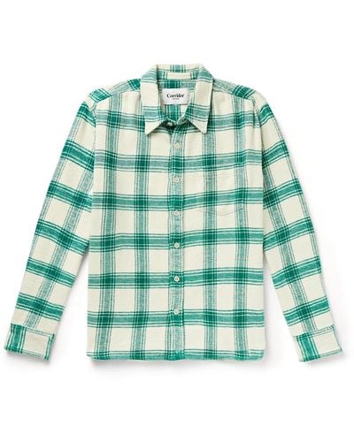 Corridor NYC Checked Cotton-flannel Shirt - Green