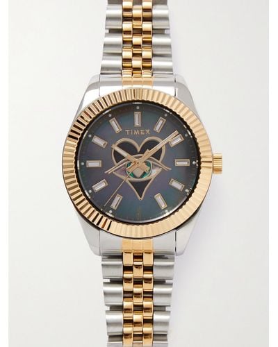 Timex Jacquie Aiche 36 mm gold- und silberfarbene Uhr - Mettallic
