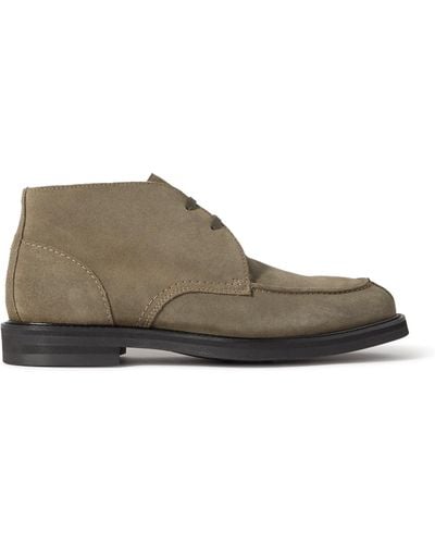 MR P. Andrew Split-toe Shearling-lined Suede Chukka Boots - Brown