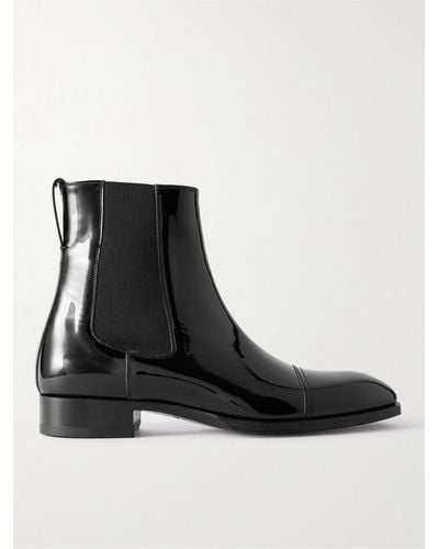 Tom Ford Patent-leather Chelsea Boots - Black