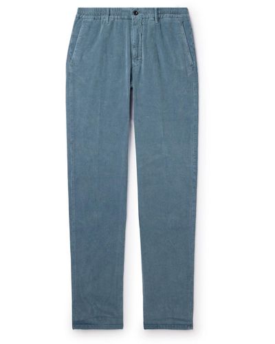 Incotex Straight-leg Cotton-blend Corduory Pants - Blue