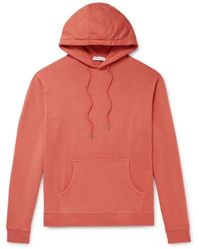 Peter Millar Lava Wash Stretch-cotton And Modal-blend Jersey Hoodie - Red
