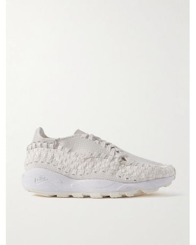 Nike Air Footscape Suede-trimmed Woven Webbing And Mesh Trainers - White