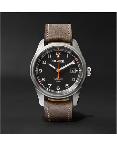 Bremont Airco Mach 1 Black Automatic 40mm Stainless Steel And Leather Watch