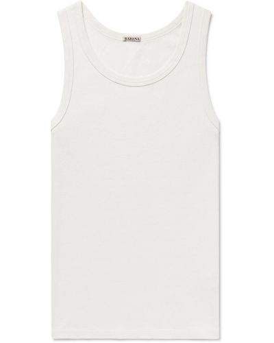 Barena Solio Garment-dyed Ribbed Stretch-cotton Jersey Tank Top - White
