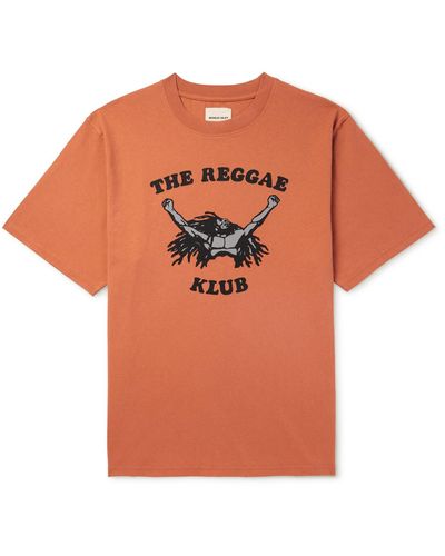 Nicholas Daley The Reggae Klub Printed Cotton-jersey T-shirt - Orange