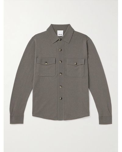 Allude Virgin Wool And Cashmere-blend Overshirt - Grey