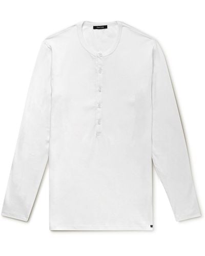 Tom Ford Stretch-cotton Jersey Henley Pajama T-shirt - White