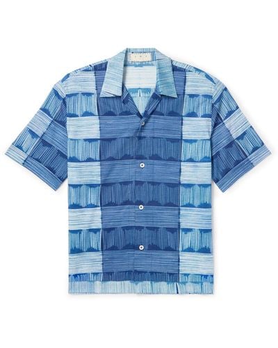 SMR Days Bakoven Camp-collar Logo-embroidered Checked Cotton-madras Shirt - Blue