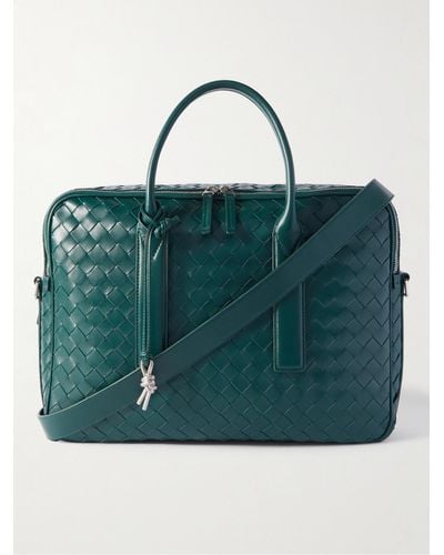 Bottega Veneta Intrecciato Leather Briefcase - Green