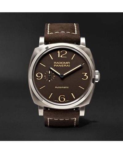 Panerai Radiomir 1940 3 Days Automatic Titanio 45mm Titanium And Leather Watch - Brown