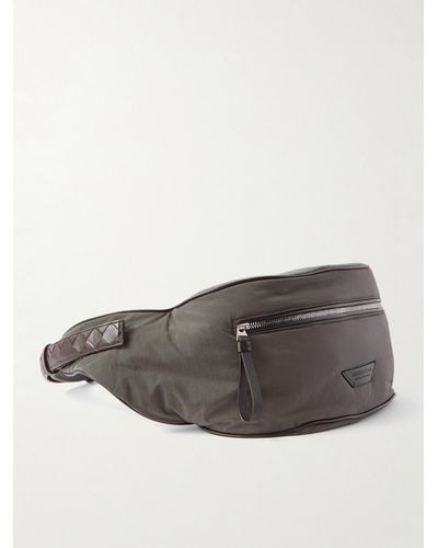 Bottega Veneta Leather-trimmed Shell Belt Bag - Grey