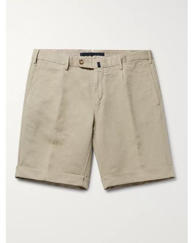 Incotex Slim-fit Linen And Cotton-blend Shorts - Natural
