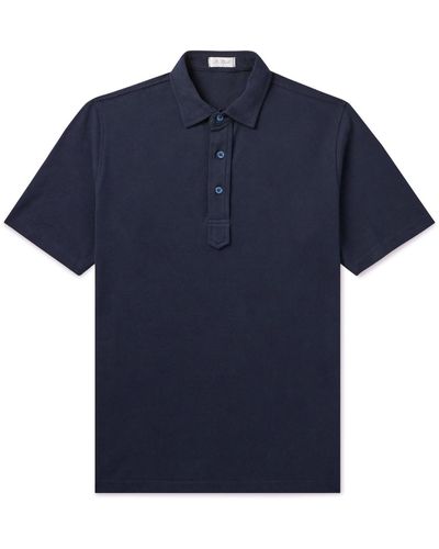 De Petrillo Slim-fit Cotton-piqué Polo Shirt - Blue