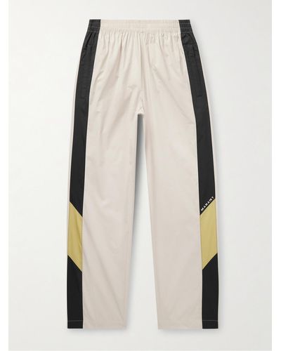 Isabel Marant Bryton Wide-leg Logo-embroidered Colour-block Cotton-blend Shell Track Trousers - Natural