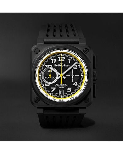 Bell & Ross Br 03-94 R.s.20 Limited Edition Automatic Chronograph 42mm Ceramic And Rubber Watch - Yellow