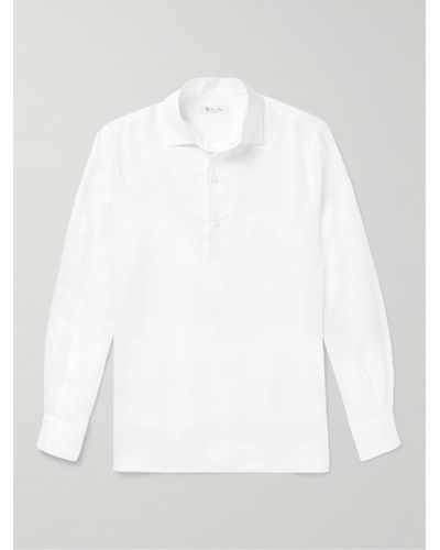 Loro Piana Arizona Linen Half-placket Shirt - White