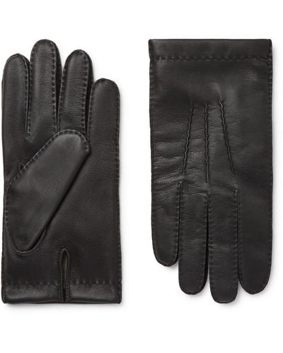 Dents Shaftesbury Cashmere-lined Touchscreen Leather Gloves - Black