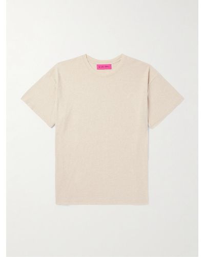 The Elder Statesman Cotton And Linen-blend Jersey T-shirt - Natural