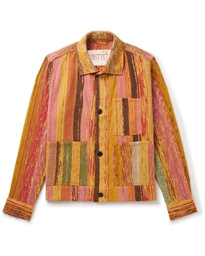 Kardo Bodhi Embroidered Cotton Chore Jacket - Orange