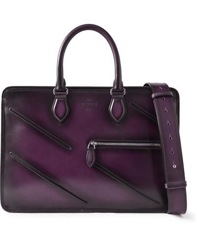 Berluti Un Jour Mini Venezia Leather Briefcase - Purple