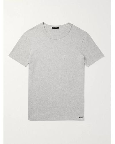 Tom Ford T-Shirt aus Stretch-Baumwoll-Jersey - Grau