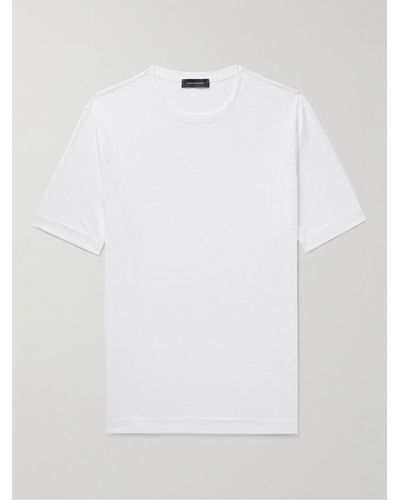 Thom Sweeney Slub Linen T-shirt - White