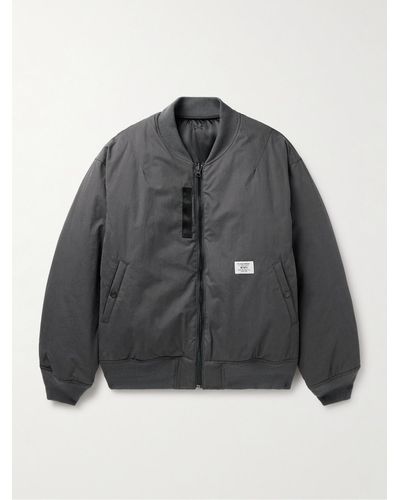 WTAPS Logo-appliquéd Cotton And Nylon-blend Bomber Jacket - Grey