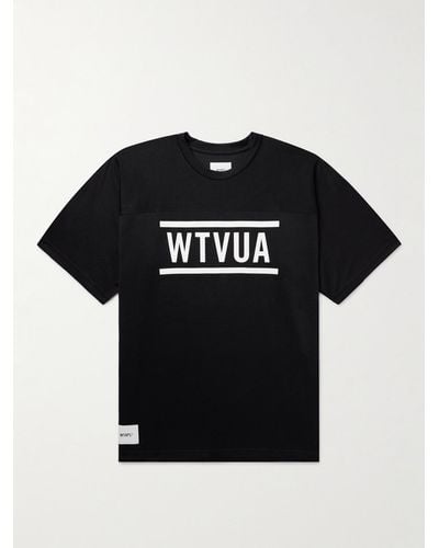 WTAPS T-shirt in jersey di misto cotone con stampa - Nero