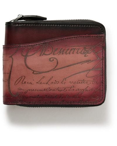 Berluti Itauba Scritto Venezia Leather Zip-around Wallet - Red
