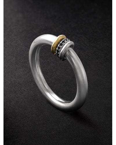 Spinelli Kilcollin Sirius Max Silver And Gold Diamond Ring - Black