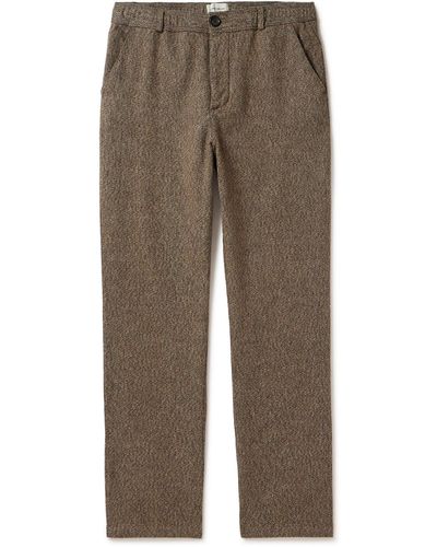 Oliver Spencer Adler Straight-leg Cotton-tweed Pants - Natural