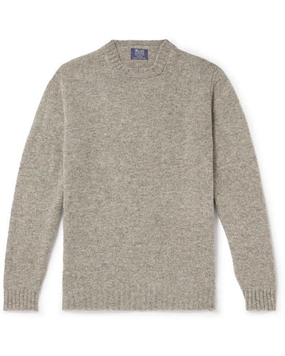 William Lockie Shetland Wool Sweater - Gray