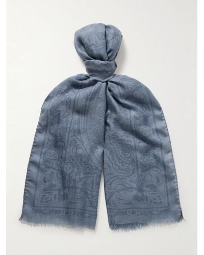 Etro Tuch aus Twill aus einer Mischung aus Wolle - Blau