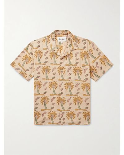 Corridor NYC Camp-collar Printed Cotton-gauze Shirt - Natural
