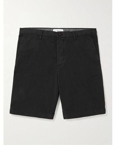 MR P. Straight-leg Garment-dyed Cotton-twill Bermuda Shorts - Black