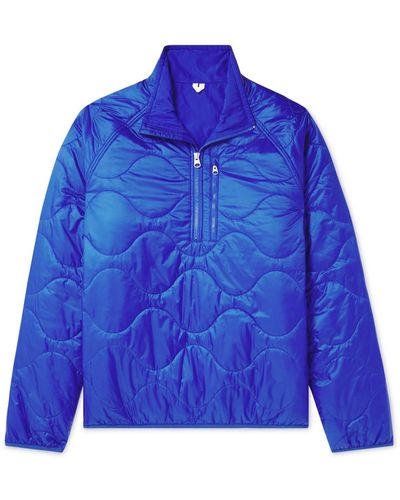 ARKET Runner Quilted Recycled-shell Half-zip Jacket - Blue