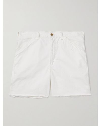Polo Ralph Lauren Straight-leg Distressed Garment-dyed Denim Shorts - White