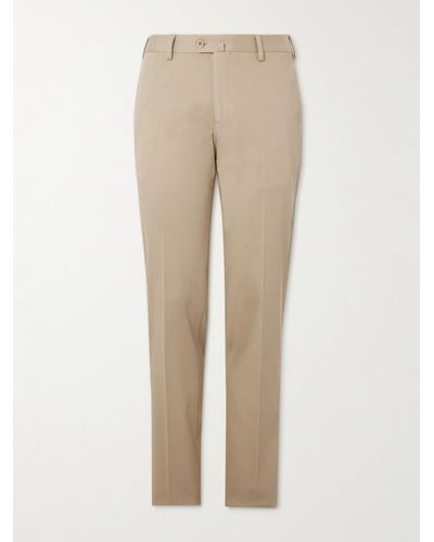 Loro Piana Slim-fit Tapered Stretch-cotton Twill Pants - Natural