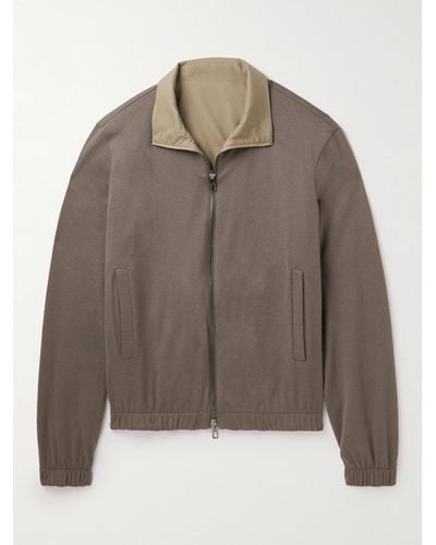 Loro Piana Reversible Windmate® Storm System® Shell And Cashmere Bomber Jacket - Brown