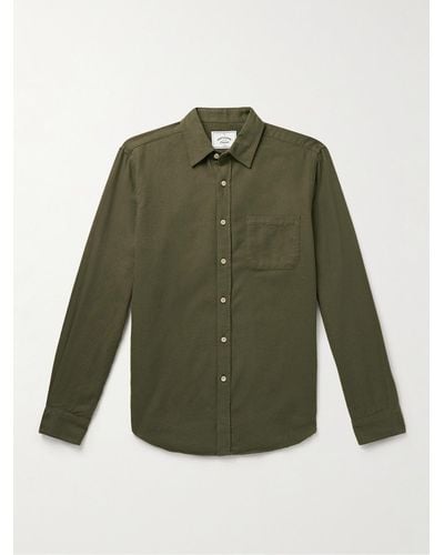Portuguese Flannel Teca Cotton-flannel Shirt - Green