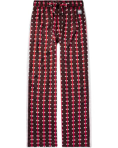 Wales Bonner Lubaina Himid Snare Straight-leg Crochet-trimmed Printed Jersey Pants - Red
