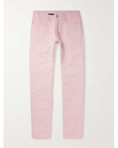 Givenchy Slim-fit Distressed Jeans - Pink