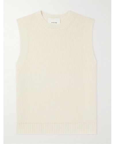 Rohe Ribbed Wool Sweater Vest - Natural