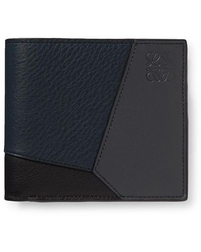 Loewe Puzzle Logo-debossed Leather Billfold Wallet - Blue