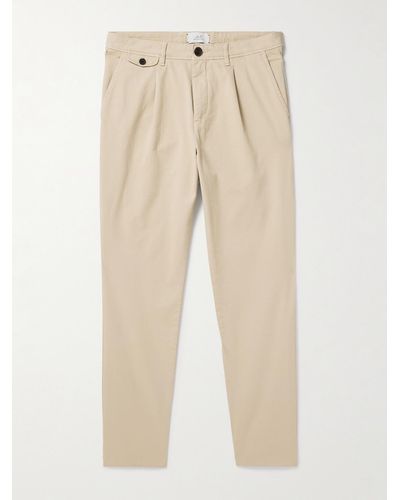 MR P. Daniel Tapered Pleated Garment-dyed Organic Cotton-twill Trousers - Natural