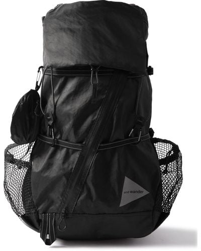 and wander Ecopack Logo-print Recycled Ripstop Backpack - Black