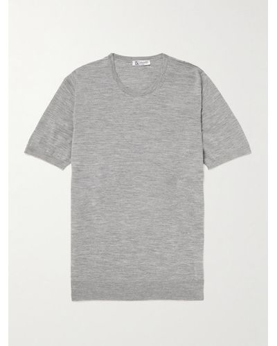 Johnstons of Elgin Merino Wool T-shirt - Grey