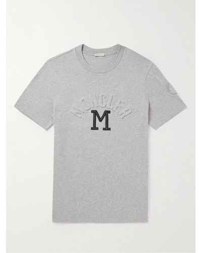 Moncler Logo-appliquéd Cotton-jersey T-shirt - Grey