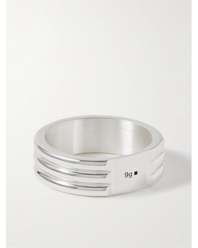 Le Gramme Godron 9g Recycled Sterling Silver Ring - White